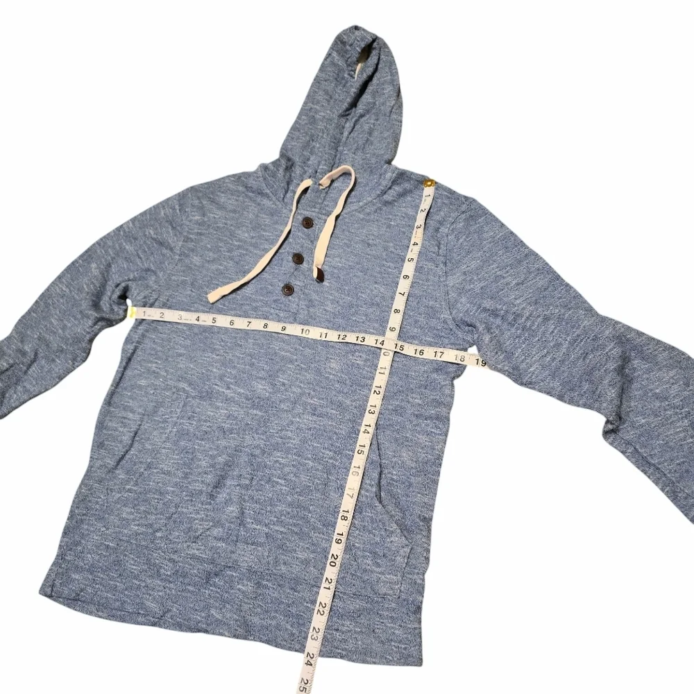 George Blue Henley Mens Hoodie S